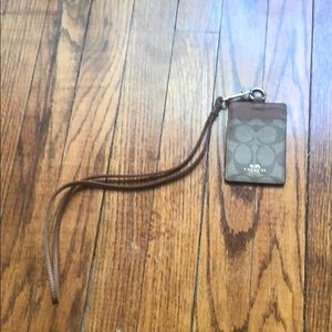 Coach leather lanyard
